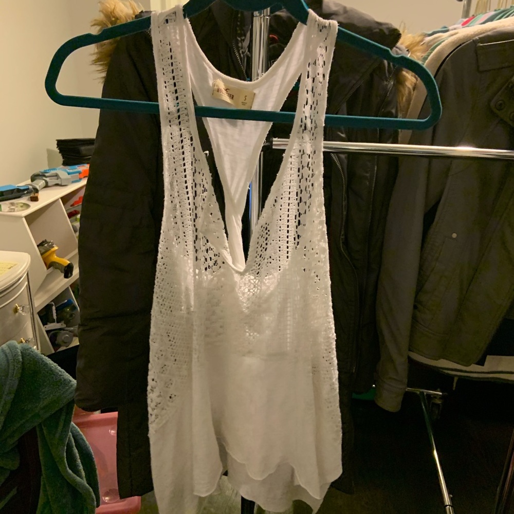 Hollister white tank top